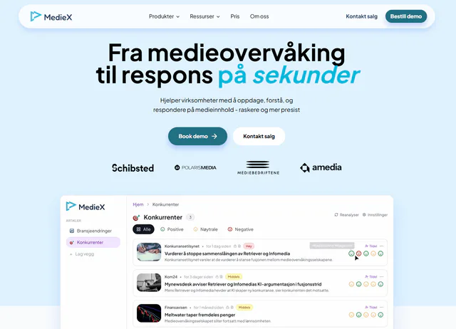 MedieX sin digitale produktside